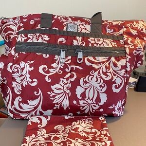 BRIGHTON LARGE NYLON ZIPPERED TOTE W/REMOVABLE POUCH